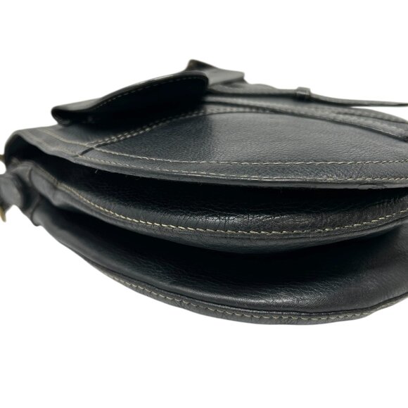 Christian Dior Vintage 2002 CD Logo Saddle Bag Baudrier Crossbody Black [105691] - Picture 9 of 16